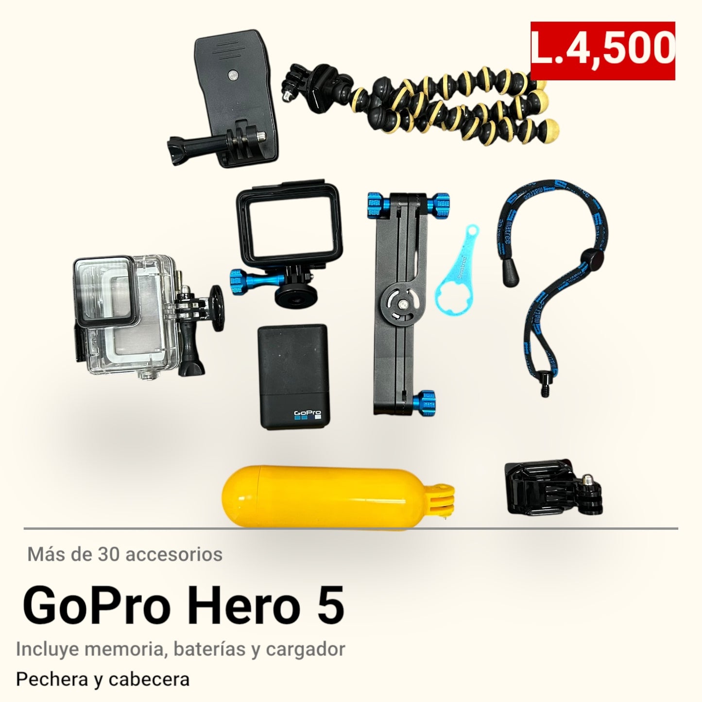 Go Pro Hero 5 + 30 Accesorios