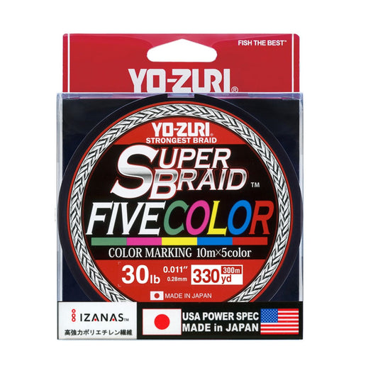 LINEA TRENZADA SUPERBRAID 5 COLORES 330YDS 30Lbs