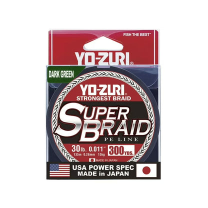 LINEA TRENZADA SUPER BRAID DARK GREEN 30LB 300YD