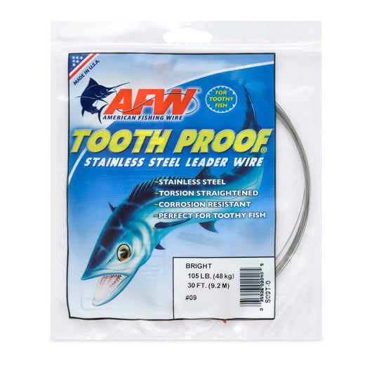 Alambre líder de acero inoxidable de una sola hebra “Tooth Proof”
